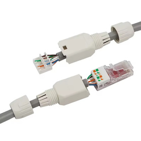 WTYK beznarzędziowy RJ45 na kabel nieekranowany UTP biały RJ9