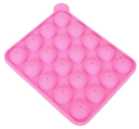 Silikonowa FORMA do Ciastek w Formie Lizaków Cake Pops x20 różowy AG893 