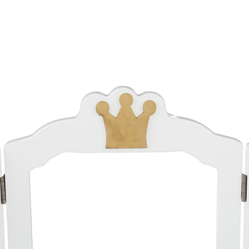 Toaletka dla dziewczynki White Dream drewniana z lustrem i taboretem drewniana z lustrem i taboretem