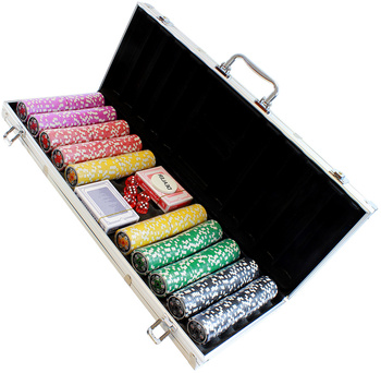 Zestaw do Gry w POKERA 500 żetonów z Nominałem w Walizce Karty