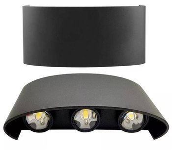 KINKIET wewnętrzny lub zewnętrzny lampa naścienna 6LED 600lm czarny ZD90