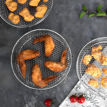 Stalowy ruszt 3-poziomowy do frytkownicy beztłuszczowej Air Fryer – tacki nierdzewne 20 cm