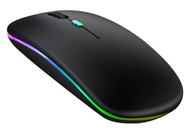 Bezprzewodowa  MYSZ Optyczna z podświetleniem LED RGB czarna AK211A