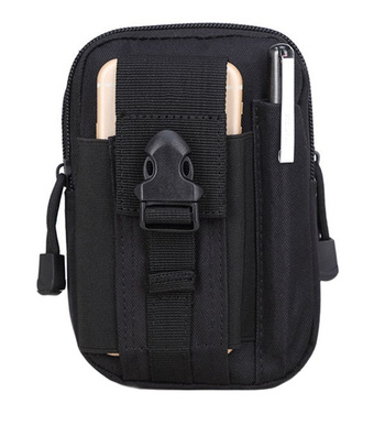 Wodoodporna nerka biodrówka na pasek – etui na telefon i drobiazgi czarna