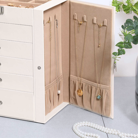 Szkatułka na biżuterię XXL organizer 6 poziomów naszyjniki pierścionki