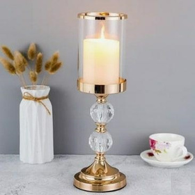 DA191A KOMPLET 3 ŚWIECZNIKÓW ZŁOTY