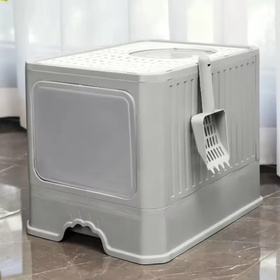 Duża kryta kuweta dla kota z wysuwaną szufladą – łatwe czyszczenie 51x38x35,5cm ZW31