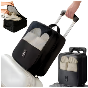 Torba na buty podróżna organizer – wodoodporna, kompaktowa, z uchwytem i zamkiem czarna