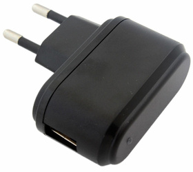 ŁADOWARKA SIECIOWA USB MP3 MP4 PDA 500 mA czarna PLP41