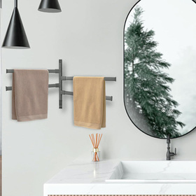 WIESZAK łazienkowy z 4 ramionami regulacja 30cm loft szary DA261A