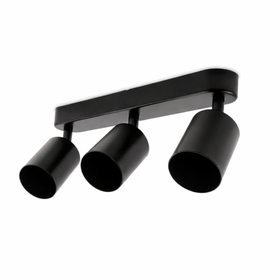 Oprawa sufitowa 3× GU10 czarna – listwa natynkowa z regulowanymi tubami