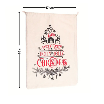 Świąteczny worek prezentowy jutowy 65×47 cm – worek od Mikołaja