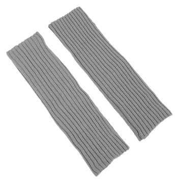 Getry bawełniane ocieplane na nogi – elastyczne, szare, uniwersalny rozmiar