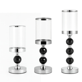 DA191B KOMPLET 3 ŚWIECZNIKÓW CZARNY