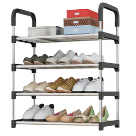 Regał na buty 4-poziomowy metalowy – półka 72×28×57 cm