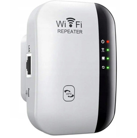 REPEATER Wzmacniacz Sygnału WLAN 2,4GHz sieciowy + kabel biały AK339