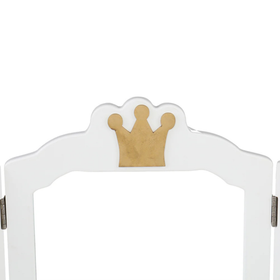 Toaletka dla dziewczynki White Dream drewniana z lustrem i taboretem drewniana z lustrem i taboretem