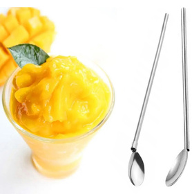 DA142 SŁOMKI METALOWE ŁYŻECZKI DO KAWY