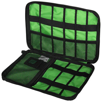 ORGANIZER na KABLE Kable Pamięci Akcesoria PC Etui czarno-zielone TR12 