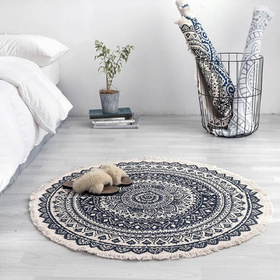 Dekoracyjny DYWANIK Podłogowy BOHO okrągły chodnik 90cm AG491F