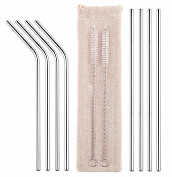 AG371A METALOWE SŁOMKI KPL 10 EL. SILVER