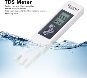 Tester jakości wody TDS EC temp. – cyfrowy miernik z LCD, do filtra, akwarium, studni