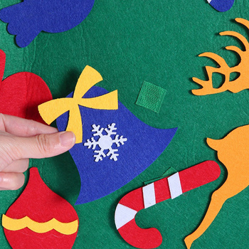 Filcowa choinka dla dzieci 100 cm z 30 ozdobami – kreatywna choinka na ścianę 