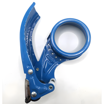 Dyspenser do taśmy pakowej – metalowy ergonomiczny do 5 cm z ostrzem – niebieski