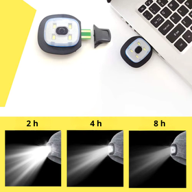 Ciepła czapka zimowa z latarką LED USB – 4 tryby, pomarańczowa