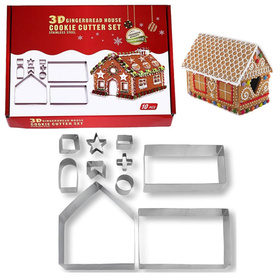 Zestaw foremek stalowych – foremki do domku z piernika, stal nierdzewna, świąteczne wypieki