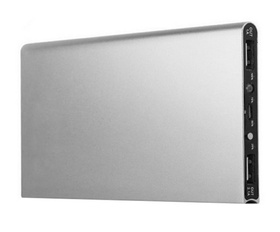 POWERBANK 20000mAh 3,7V zapasowa bateria SLIM + latarka LED srebrny US13B