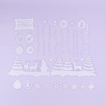 Naklejki świąteczne na okno i szybę – zestaw samoprzylepny z bałwanem, reniferami i choinkami