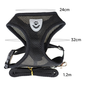 Szelki bezuciskowe dla psa lub kota + smycz 120 cm – lekkie i oddychające, rozmiar S