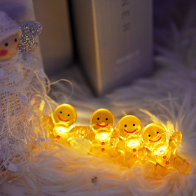 Lampki choinkowe świąteczne gingerbread man girlanda LED 2m piernikowe ludki 20 diod