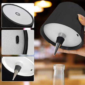 Bezprzewodowa lampka nocna LED – 3 barwy światła, dotykowa, USB-C  czarna