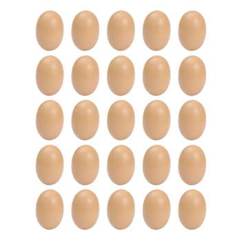 Zestaw 25 szt. sztucznych jaj dla kur – podkładowe, plastikowe, brązowe, 5,3 cm – lekkie