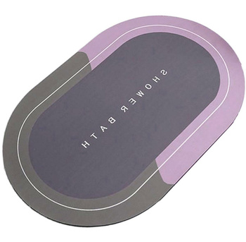 Praktyczny owalny dywanik łazienkowy – antypoślizgowy, szybko pochłaniający wodę, łatwy w czyszczeniu AG946B