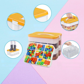 Pojemnik na klocki LEGO 5-warstwowy organizer z przegródkami i uchwytem  