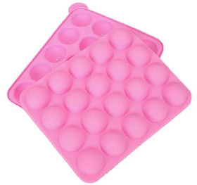 Silikonowa FORMA do Ciastek w Formie Lizaków Cake Pops x20 różowy AG893 