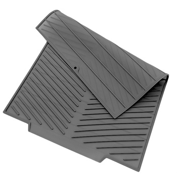 Elastyczny ociekacz do naczyń z PVC – zwijany, antypoślizgowy, szary 43×33,5 cm