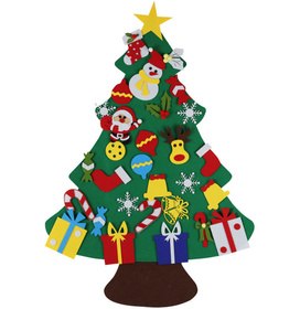 Filcowa choinka dla dzieci 100 cm z 30 ozdobami – kreatywna choinka na ścianę 