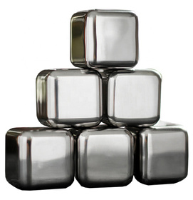 Metalowe KOSTKI do WHISKY Bourbonu Stalowe 6szt AG548D 