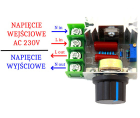 REGULATOR Obrotów Silnika Jednofazowego do 2000W Napięcia 230V AC Moduł AG660A 