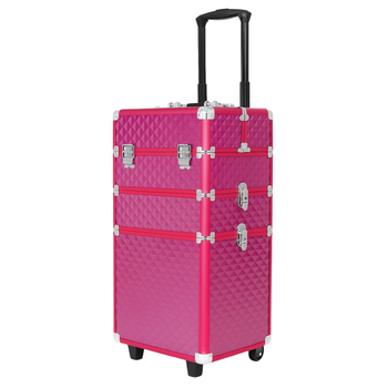 Duży kuferek kosmetyczny XXL na kółkach – walizka kosmetyczna trolley 2w1