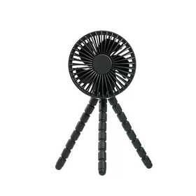 Wydajny wentylator biurkowy USB z regulacją nawiewu akumulator elastyczny statyw tripod czarny