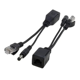 Adaptery PoE RJ45 DC 2.1/5.5 do monitoringu - zestaw 2 szt. dla przesyłu danych i zasilania RJ12 