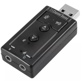 Zewnętrzna KARTA DŹWIĘKOWA Virtual 7.1CH Karta Muzyczna USB czarna AK103B