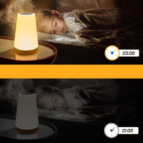 Lampka nocna LED RGB dotykowa z pilotem – bezprzewodowa, dla dziecka