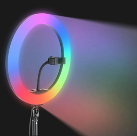 Zestaw Oświetleniowy do Selfie lampa pierścieniowa Led RGB + tripod + pilot 210cm ZD67D