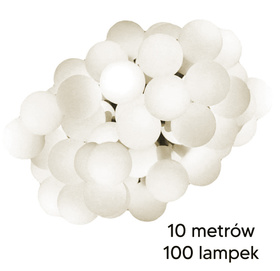 Ogrodowa GIRLANDA Świetlna IP44 Zewnętrzna 1000cm 100xLED biała ZD69D
